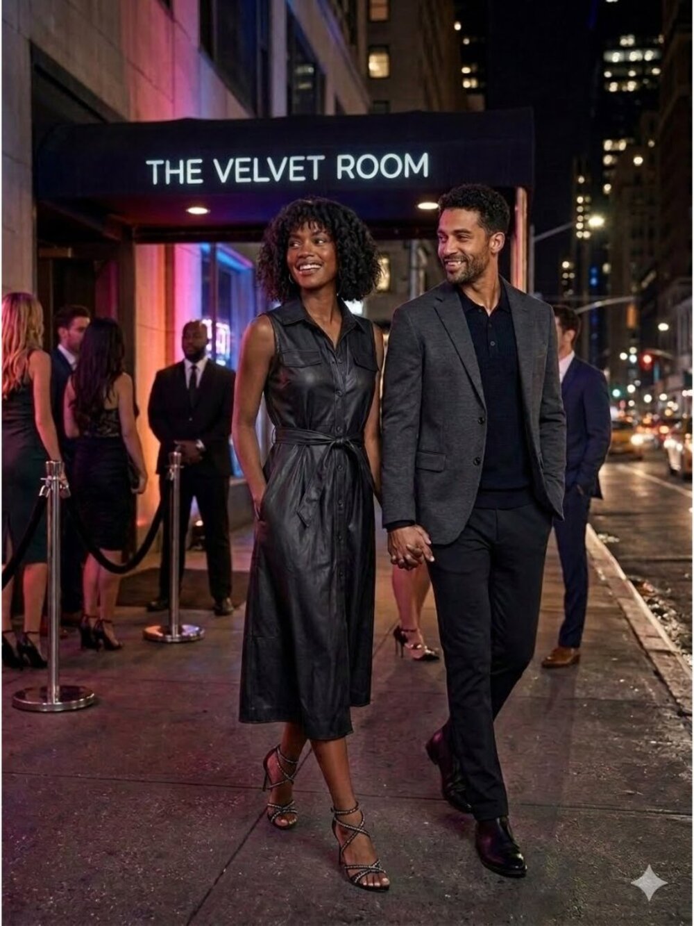 Venti6 Faux Leather Sleeveless Button Belted Midi Dress in Black  Sz S New